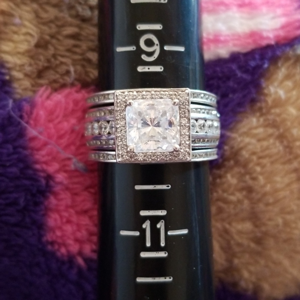 Victoria Wieck Sterling 3 Ring Set CZ Size 10